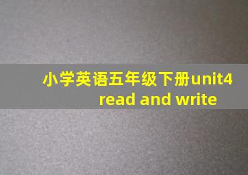 小学英语五年级下册unit4 read and write